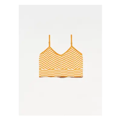 Dilvin Strappy Knitwear Athlete Crop - orange