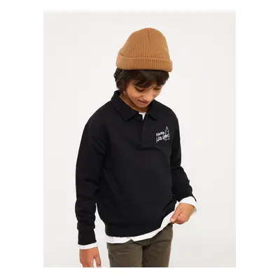 LC Waikiki Boys Polo Neck Printed Long Sleeve Sweatshirt