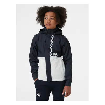 Bílo-modrá dětská voděodolná bunda s kapucí HELLY HANSEN - unisex