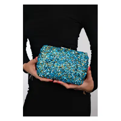 LuviShoes SEOUL Blue Pebble Stone Women's Evening Bag