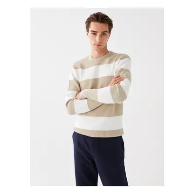 LC Waikiki Crew Neck Long Sleeve Striped Men's Knitwear Sweater