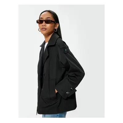 Koton Pocket Double Breasted Short Trench Coat