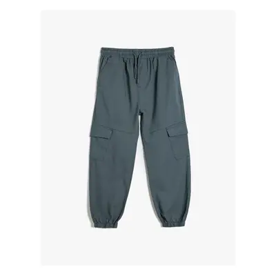 Koton Cargo Jogger Pants with Pockets and Tie Waist