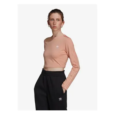 Meruňkový dámský crop top adidas Originals - Dámské