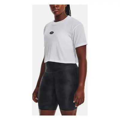 Under Armour Tričko UA BRANDED LOGO CROP SS-WHT - Dámské