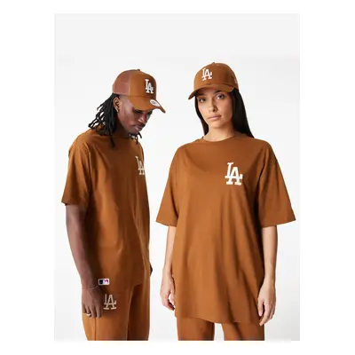 Hnědé unisex tričko New Era League essentials lc os tee LOSDOD - Pánské