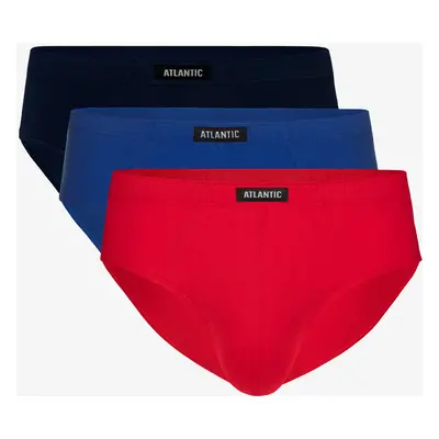 Klasické pánské slipy ATLANTIC 3Pack - tmavě modré/modré/červené