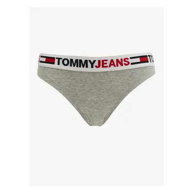 Světle šedé dámské žíhané kalhotky Tommy Jeans - Dámské