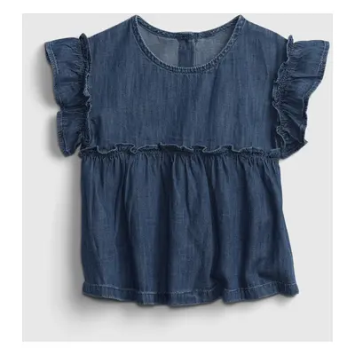 GAP Dětský top med ruffle denim - Holky