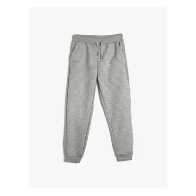 Koton Jogger Sweatpants Pocket Tie Waist Textured Cotton