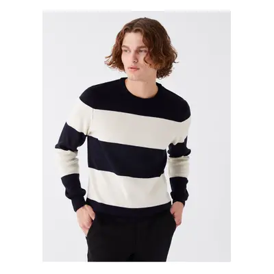 LC Waikiki Crew Neck Long Sleeve Color Block Men's Knitwear Sweater