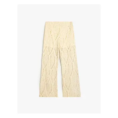 Koton X Melis Agazat - Crochet Trousers Half Lined Wide Leg