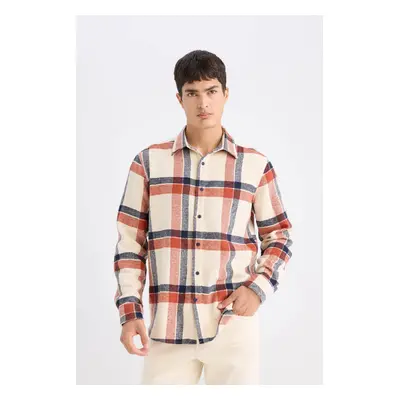 DEFACTO Regular Fit Plaid Flannel Long Sleeve Shirt