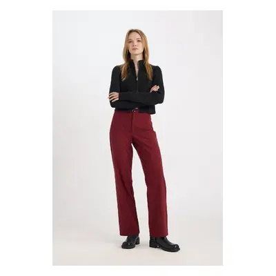 DEFACTO Pants Wide Leg Wide Leg High Waist Basic Plain Standard Length