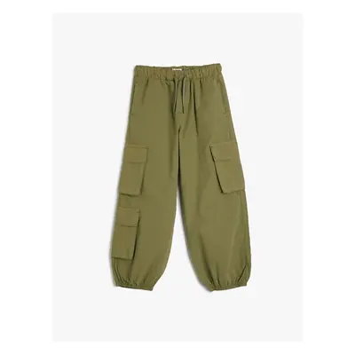 Koton Jogger Cargo Pants Cotton Tie Waist Pocket