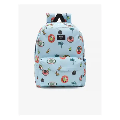 Světle modrý pánský vzorovaný batoh VANS MN OLD SKOOL IIII BACKPACK - Pánské