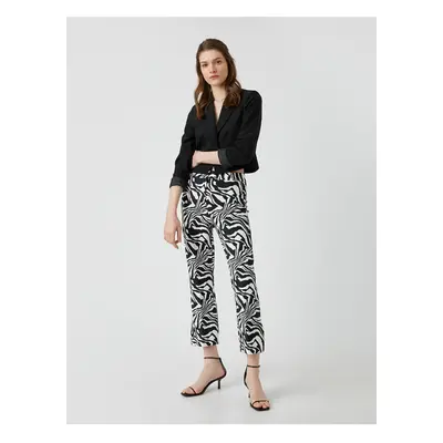 Koton Zebra Patterned Trousers Slim Fit