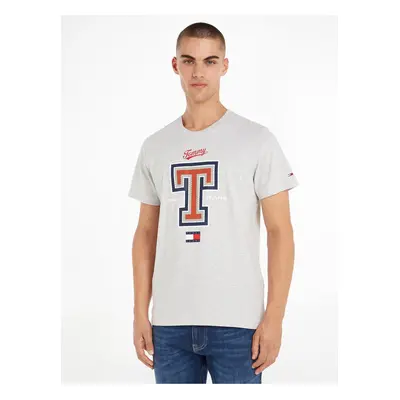 Světle šedé pánské tričko Tommy Jeans Modern Sport - Pánské