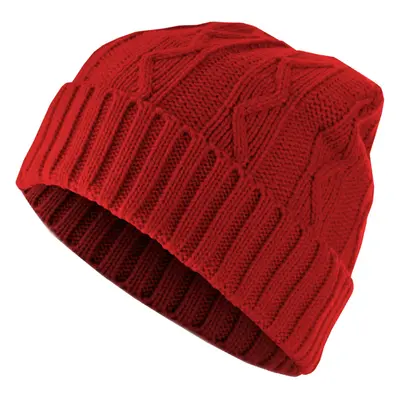 Čepice Beanie Cable Flap - červená