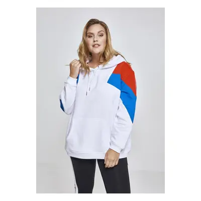 Dámská oversize 3-tónová bloková kapuce wht/firered/bright blue