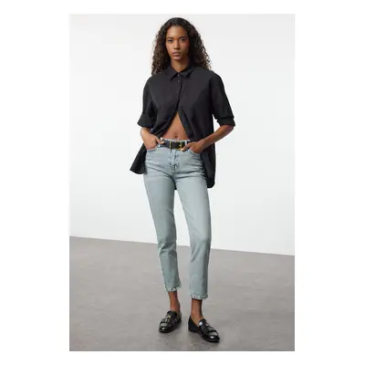 Trendyol Light Blue High Waist Slim Mom Jeans