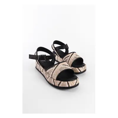 Capone Outfitters Wicker Genuine Leather Ankle Strap Women's Sandals