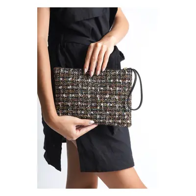 Capone Outfitters Paris Tweed Glittery Black Mini Bag