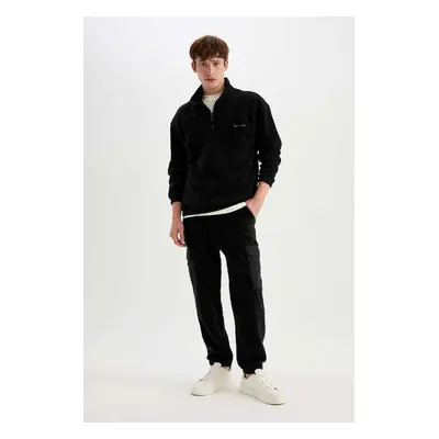 DEFACTO Regular Fit Regular Cut Cargo Pocket Fleece Elastic Leg Sweatpants