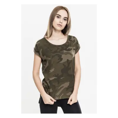 Dámské tričko Camo Back Shaped Olive camo