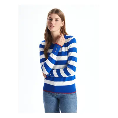 LC Waikiki Women's Crew Neck Color Block Knitwear Sweater