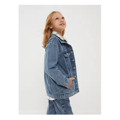 LC Waikiki Lcwk Shirt Collar Girl Child Jean Jacket