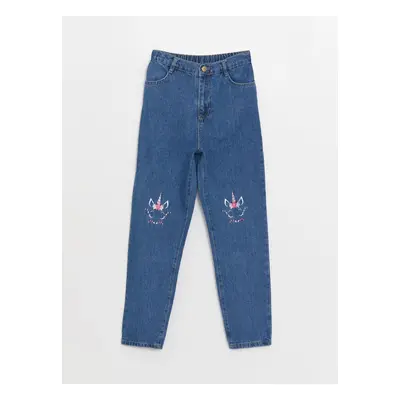 LC Waikiki Mom Fit Embroidered Girl Jeans