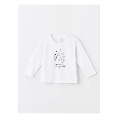 LC Waikiki Crew Neck Long Sleeve Printed Baby Girl T-Shirt