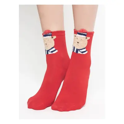 T-shirt teddy bear socks red