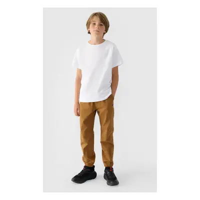 Chlapecké Kalhoty Jogger Casual Hladké 4F Khaki 4FJWMM00TTR