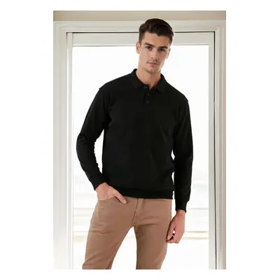 77856 Dewberry Polo Neck Mens Sweater-BLACK