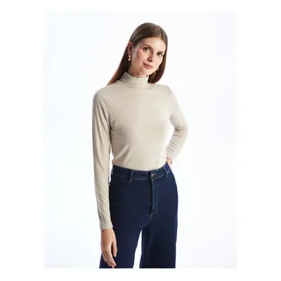 LC Waikiki High Collar Plain Long Sleeve Women's T-Shirt