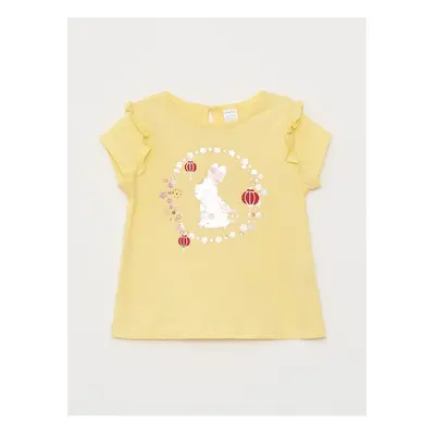 LC Waikiki Crew Neck Short Sleeve Printed Baby Girl T-Shirt