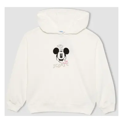 DEFACTO Girls Disney Mickey & Minnie Relax Fit Hooded Sweatshirt