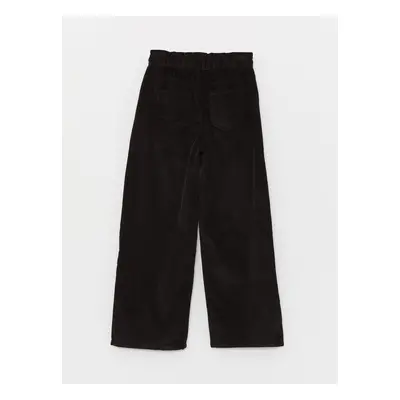 LC Waikiki Elastic Waist Wideleg Velvet Girls' Trousers