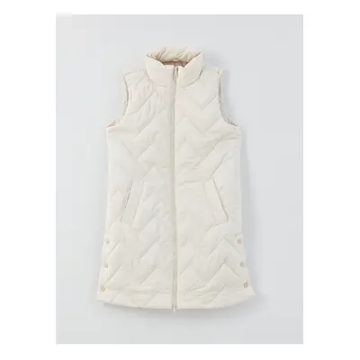 LC Waikiki LCW Modest Stand-up Collar Self-Patterned Women's Puffer Vest