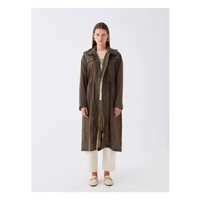 LC Waikiki Women's Hooded Plain Raincoat