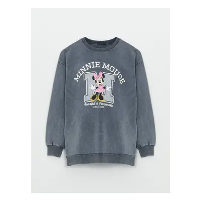 LC Waikiki Crew Neck Minnie Mouse Printed Long Sleeve Maternity Sweatshirt