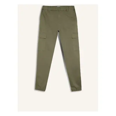 DEFACTO Jogger Gabardine Trousers Elastic Waist Cargo Pocket Elastic Leg