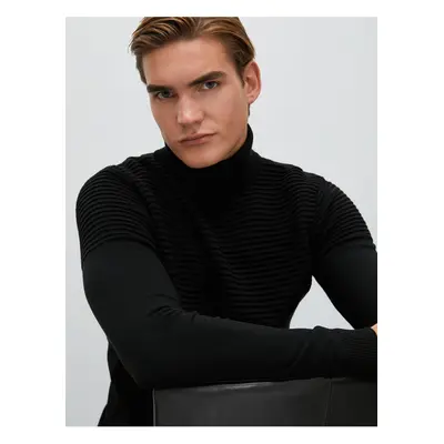 Koton Turtleneck Sweater Slim Fit Textured Long Sleeve