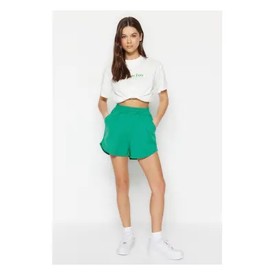 Trendyol Light Green High Waist Knitted Shorts