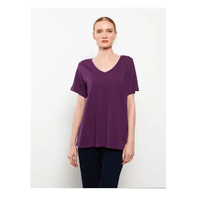 LC Waikiki V-Neck Plain Short Sleeve Cotton Women's T-Shirt