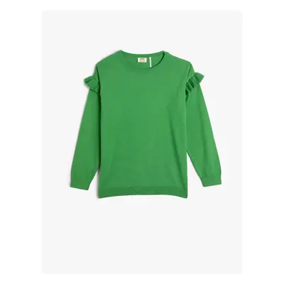 Koton Basic Sweatshirt Ruffle Detailed Crew Neck Long Sleeve