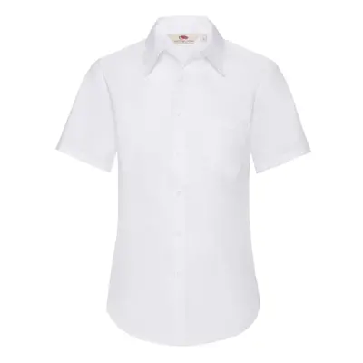 FRUIT OF THE LOOM F18•LADIES SHORT SLEEVE POPLIN SHIRT