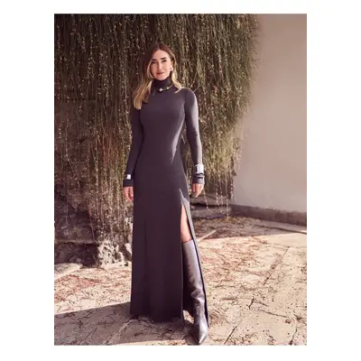 Koton X Sahika Erkumen - Turtleneck Slit Midi Dress